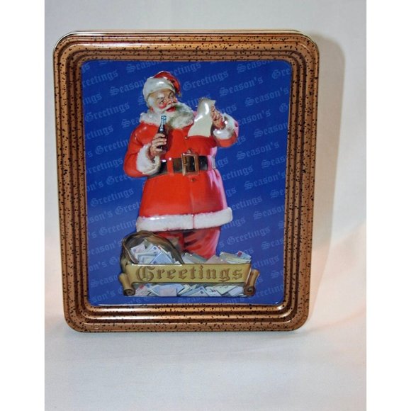 Vintage Coca-Cola Frame Christmas Santa Tin Collector’s Tin - Coca Cola Collecti - Picture 2 of 5